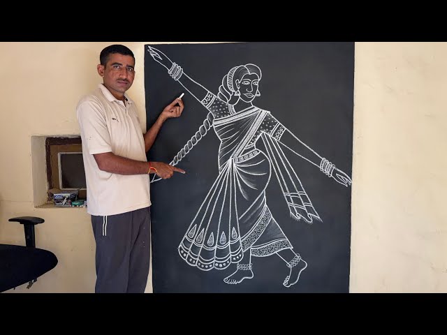 Dancing lady drawing tutorial || 💃 #dancerart #dancingladyart #drawingtutorial 