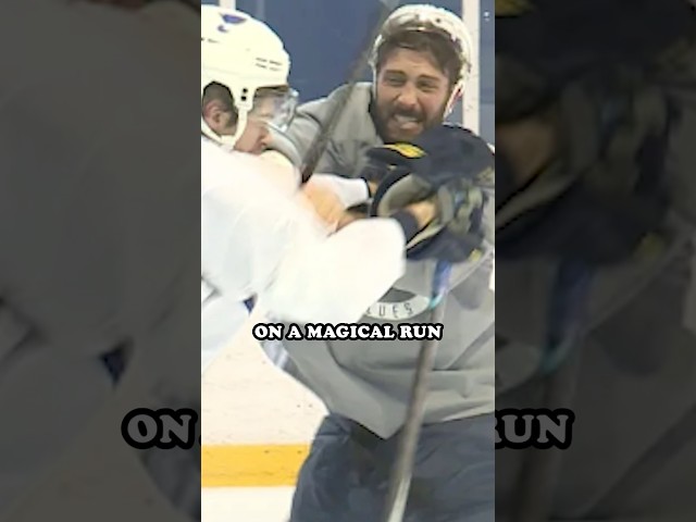 Robert Bortuzzo talks about the famous practice fight during the #Blues cup season #shorts #nhl