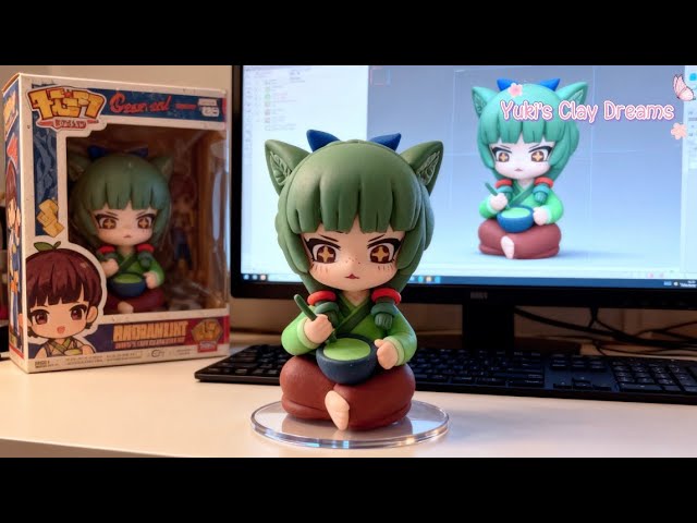 how to make a clay cat girl figurine - drugstore cat tutorial🐱