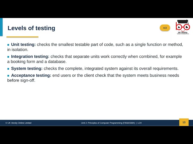 Unit 2 - LO4  Principles of Computer Programming
