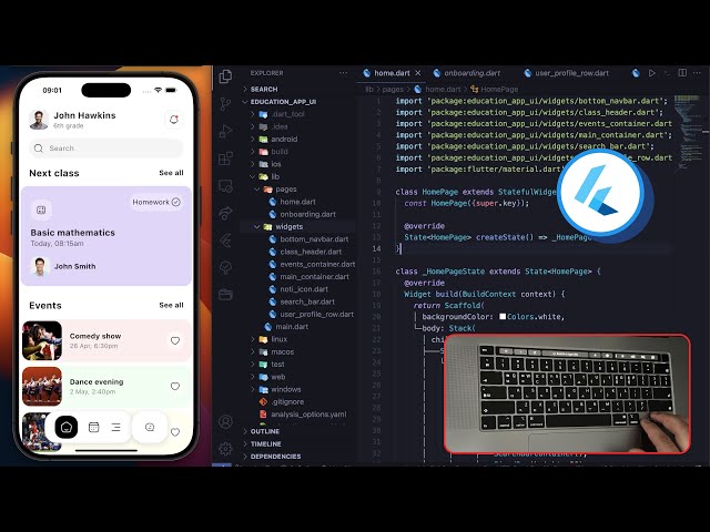 ASMR Programming | Education App UI in Flutter No Talking (Part2)