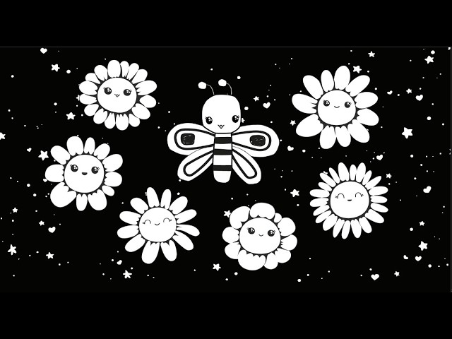 Baby Sleep Sensory  | Montessori Black White High Contrast Mozart Tummy time | Moon & Stars Playtime