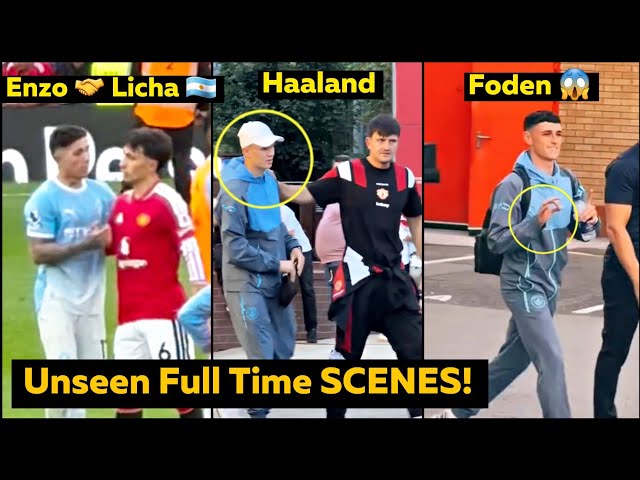 Enzo HUGS Lisandro Martinez as Man City Fans Chant his Name and Haaland Booed vs Man United