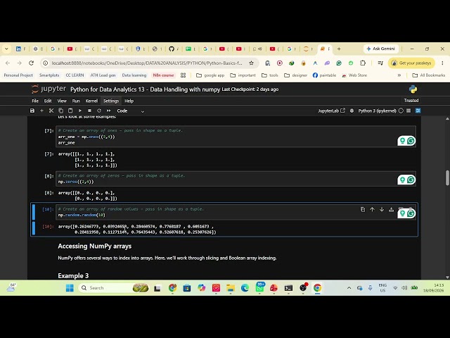 Python for Data Analytics 13 - Data Handling with Numpy