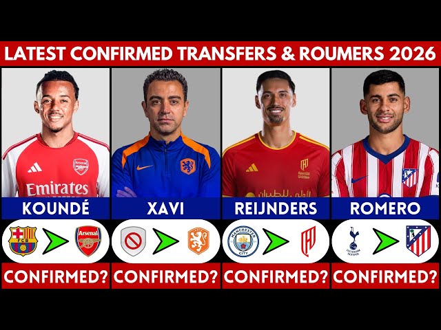 🚨 LATEST CONFIRMED TRANSFER NEWS AND RUMOURS 2026 | ROMERO, XAVI, KOUNDE, REIJNDERS.......
