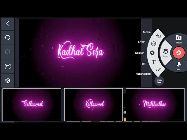 Trending Rain Drops Black Screen Lyrics Status Video Editing in Kinemaster