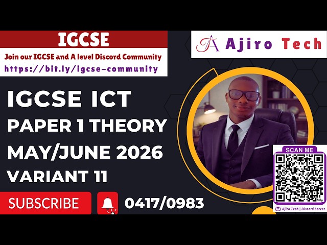 IGCSE ICT (0417/0983) Paper 1 Theory May June 2026 Variant 11