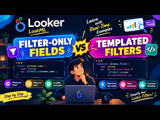 Filter-Only Fields & Templated Filters in Looker  LookML Tutorial with Real-Time Examples