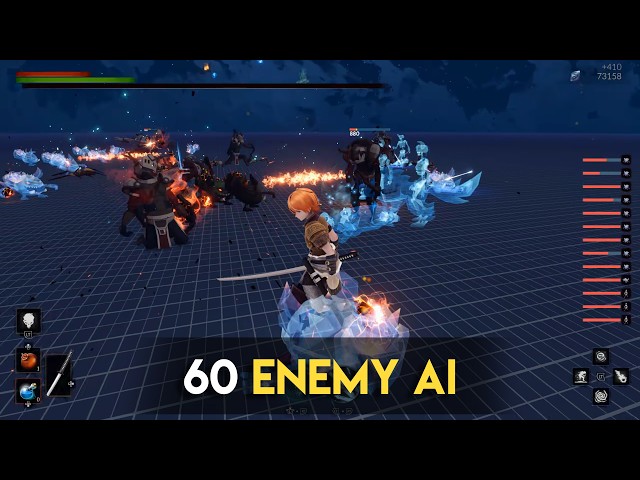 Testing 20 enemies and 40 summons AI together | Devlog