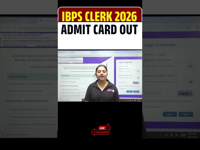 IBPS Clerk 2026 Admit Card Out #ytshorts