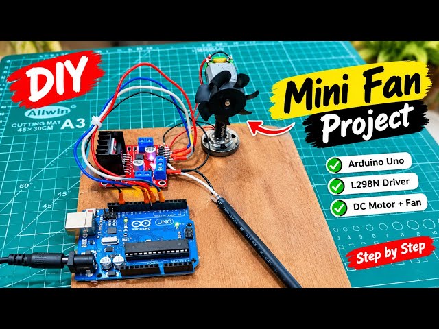 Arduino UNO + L298N Fan Speed Controller | DIY DC Motor Fan– Step by Step. #diy #arduino #experiment