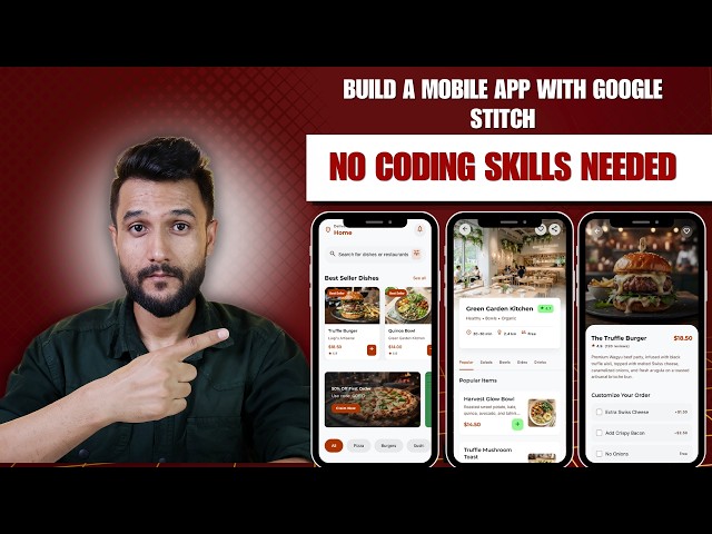 How to Design & Build a Mobile App with AI (No Coding) | Google Stitch + AI Studio