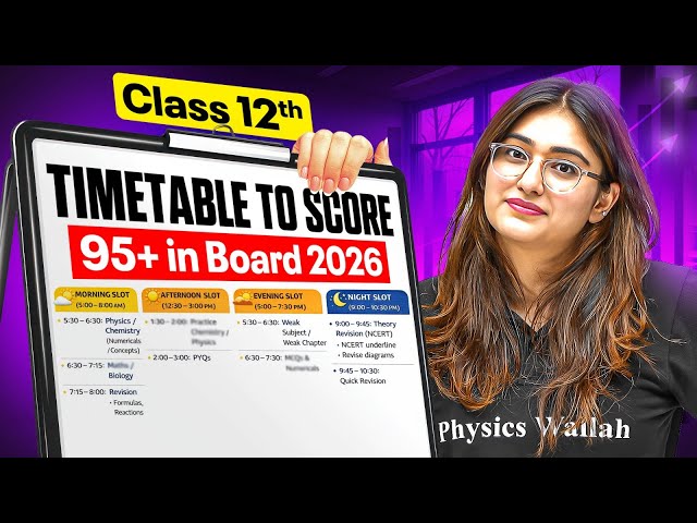 Class 12 Topper’s Timetable to Score 95%+ in Boards 2026 | Aarushi Ma'am