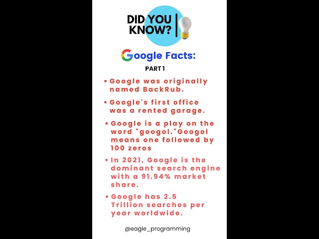 FACTS about Google - PART 1