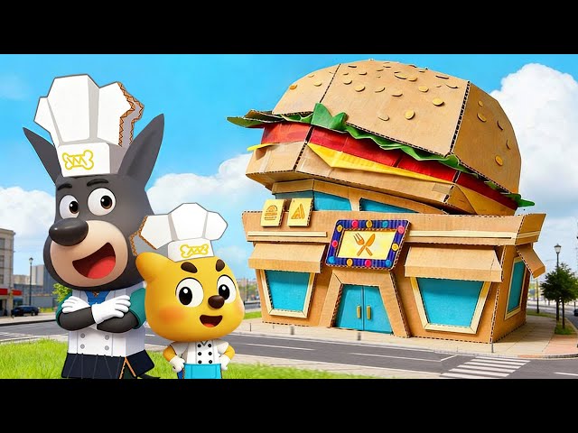 Cardboard Cafe Adventure for Kids | Fun Story | Sheriff Labrador | Kids Cartoon | BabyBus