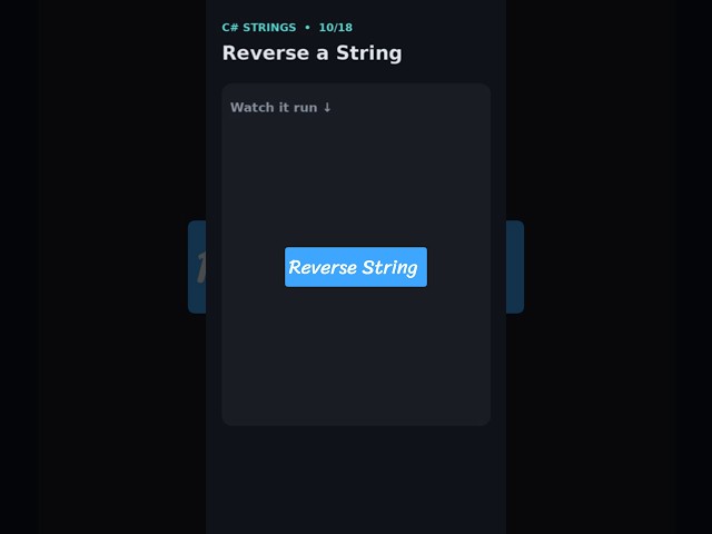 Reverse Any String in C# — Super Easy !   #nextlinecoder