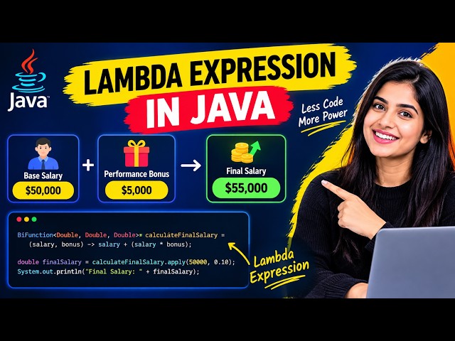 Java Lambda Expression 🔥 | Calculate Employee Salary + Bonus | Practical Coding Question