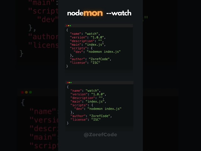 No more nodemon, just use --watch flag