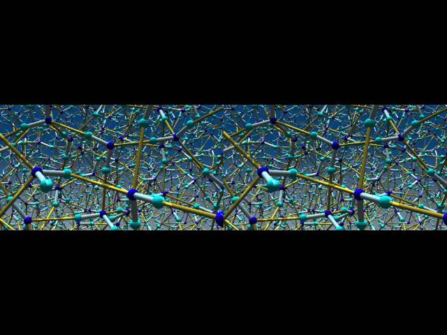 Aerial bar action of molecules in liquid water (3D)