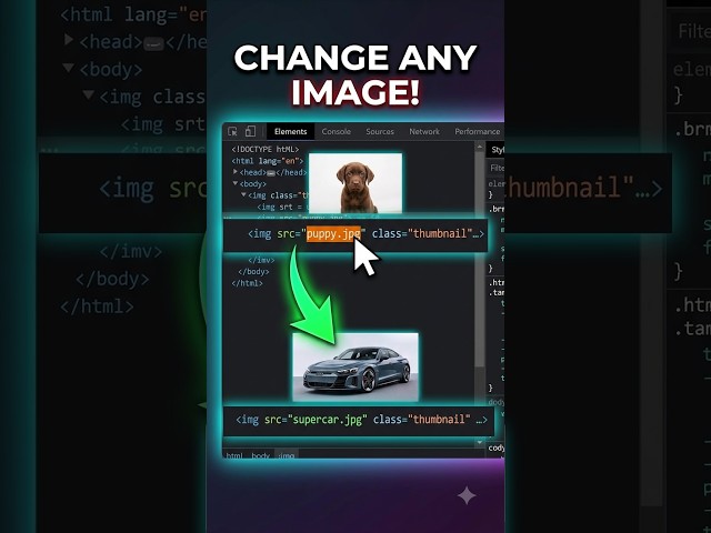 Change Any Website Image Using Inspect Element 🖼️ #shorts