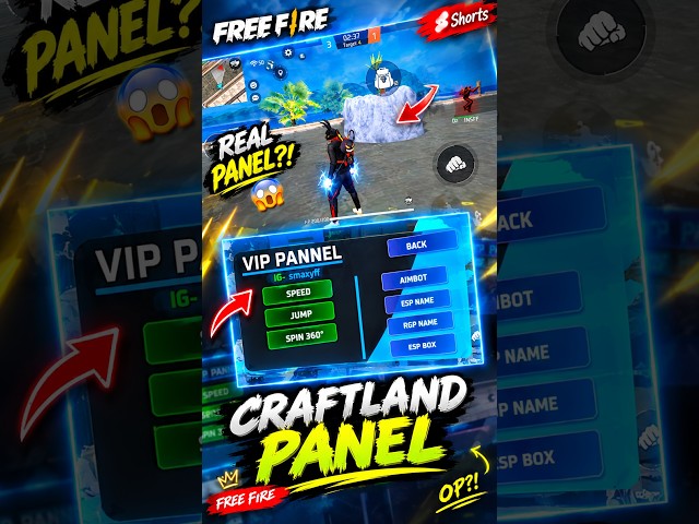 SECRET VIP PANEL UNLOCKED | FREE FIRECRAFTLAND AIMBOT MAP CODE (99% WORKING) #freefire #craftland