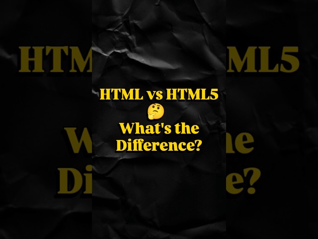 Important concept of HTML5.. part: 1 Difference between HTML vs HTML 5...#html #html5 #htmltutorial