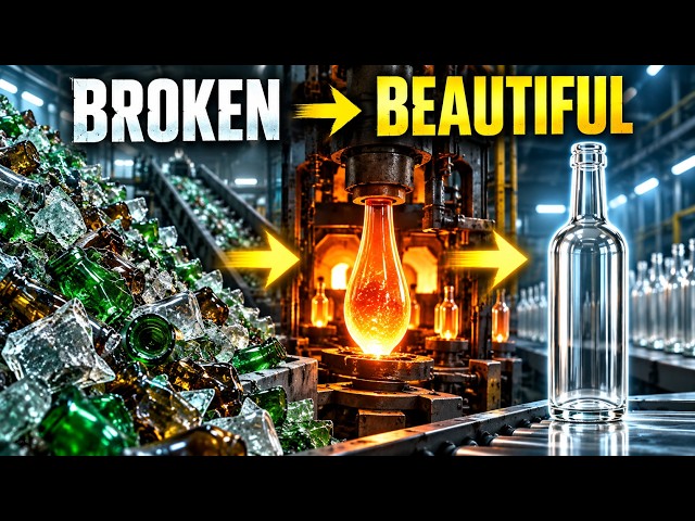 How Waste Glass Becomes Beautiful New Bottles | Inside a Glass Recycling Factory