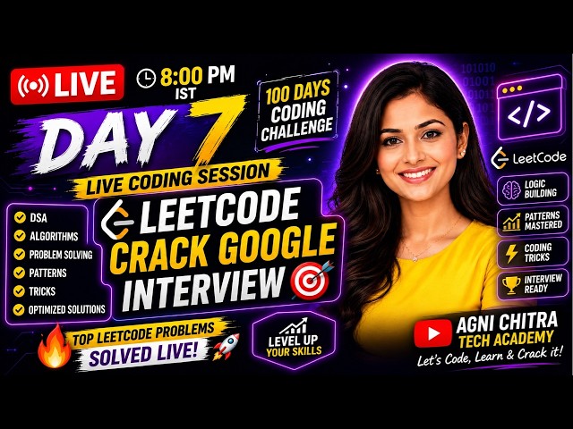100 Days of Cracking Product-Based Coding Interviews 🔥 Day 7/100 | DSA  | LIVE 8 PM