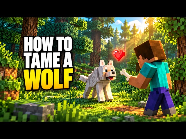 Minecraft How to Tame a Wolf (Get a Pet Dog Fast)