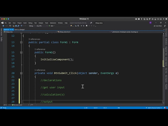 CS111 IntroToVisualStudio2019 04