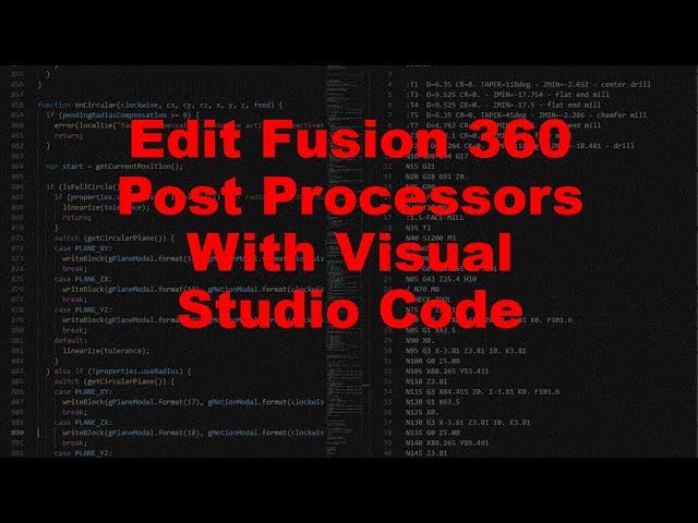 Edit Fusion 360 Post Processors with Visual Studio Code