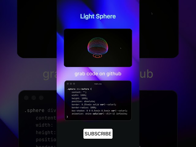 Pure CSS 3D Sphere 🤯 #shorts #coding #css #css3 #tailwindcss  #saas