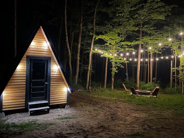 Watch Us Build a Tiny A-Frame Cabin From Scratch!