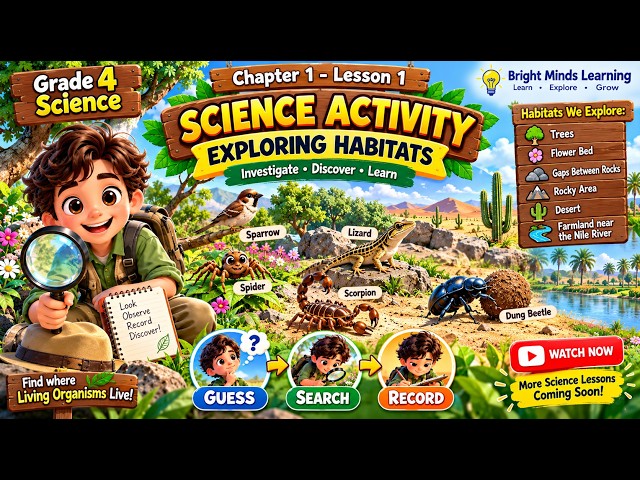 Grade 4 Science | Chapter 1 Lesson 1 Activity 🔬 | Investigating Habitats & Living Organisms