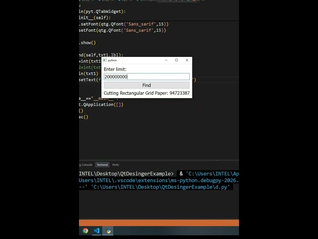python | Euler project 'Cutting Rectangular Grid Paper' | CodeLearning