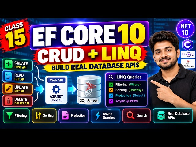 Asp.net Core 10 : EF Core 10 CRUD Tutorial | LINQ, Filtering, Sorting & Async Queries