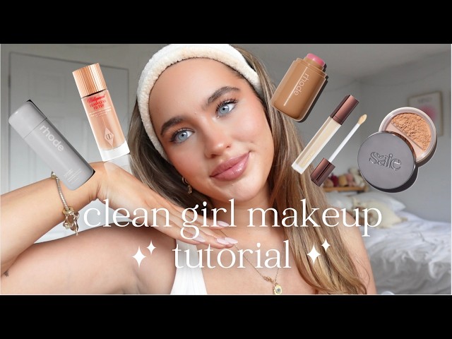 clean girl bronzy makeup tutorial☁️✨🧸 [ WITH AUDIO ]