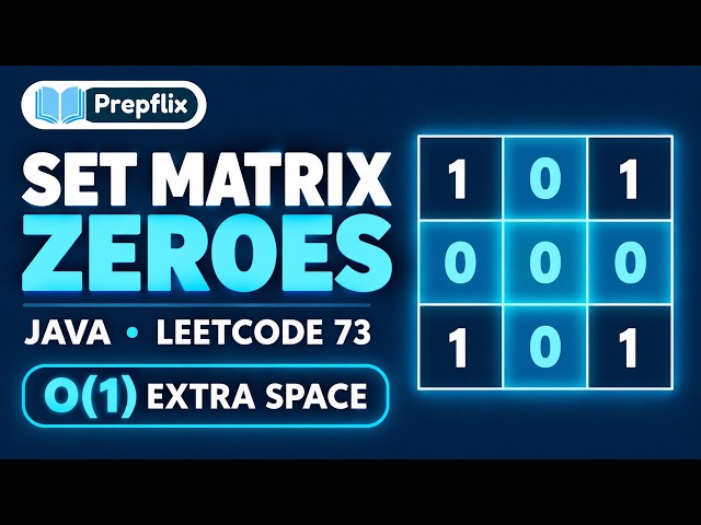 Set Matrix Zeroes in Java | From Brute Force to O(1) Space | LeetCode 73 | Prepflix