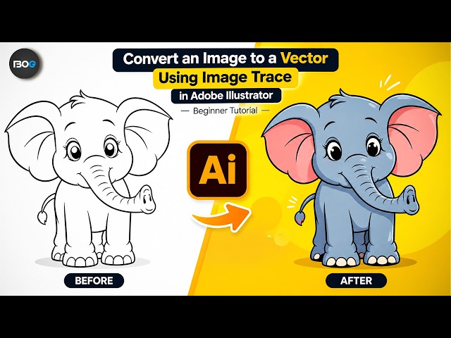 How to Convert Image to Vector in Adobe Illustrator | Image Trace Tutorial for Beginners