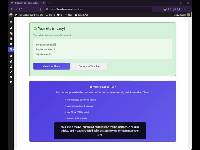 LaunchPad WordPress Plugin - Build a Site in Minutes