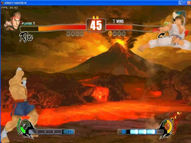 street fighter IV ryu me  vs sagat cpu hardest on vs mode