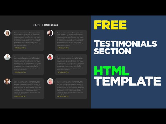 FREE Testimonials section HTML template + tutorial | Quick programming tutorial