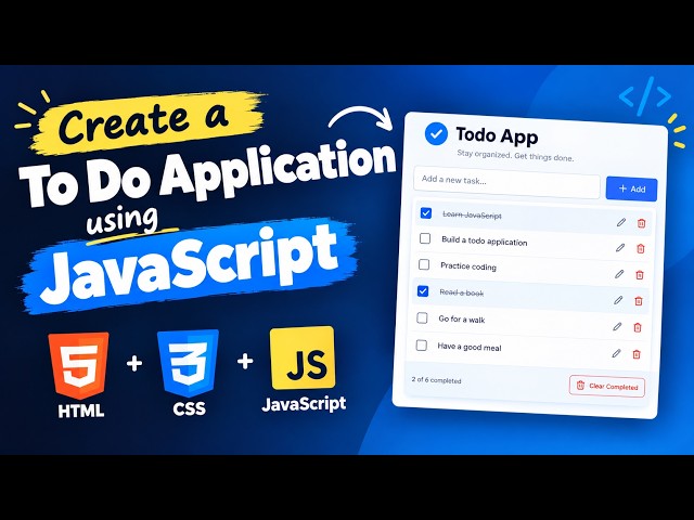 Create a To Do Application using JavaScript