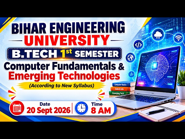 💥Computer Fundamentals & Emerging Technologies | B.tech 1st Sem | BEU Patna | Live Class #beu