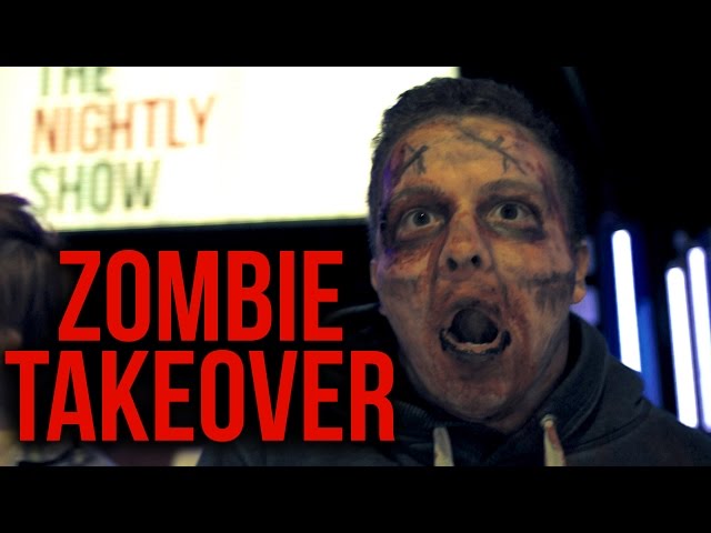 Zombies Invade The Nightly Show for The Walking Dead Cast Appearance