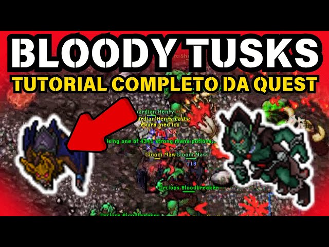 Tibia: BLOODY TUSKS - COMPLETE and DETAILED QUEST Tutorial (BOSS VLADRUKH ACCESS)