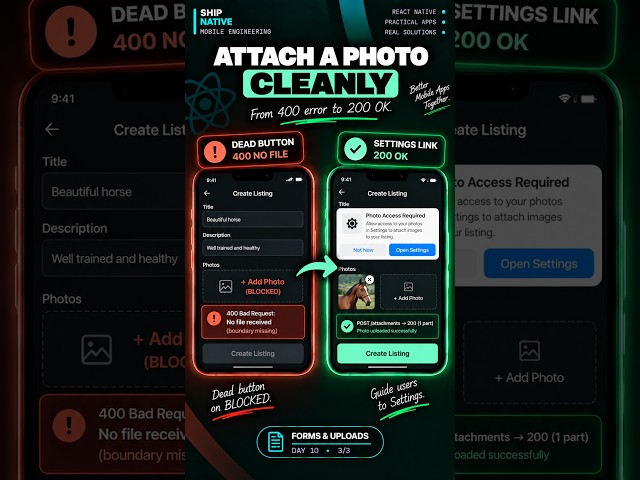 Attach a Photo Without a Dead Button | React Native #viral #reels #reactnative #typescript  #reactjs