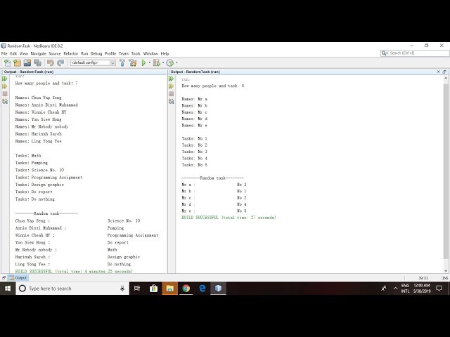 【Java Tutorial】Random Task Distribution Program (shuffle, random)