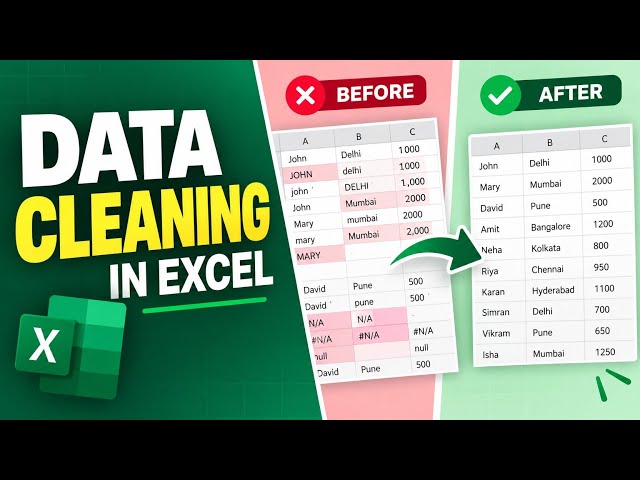 Data cleaning in excel | 10 steps data cleaning in ms excel | Dataskillslab 