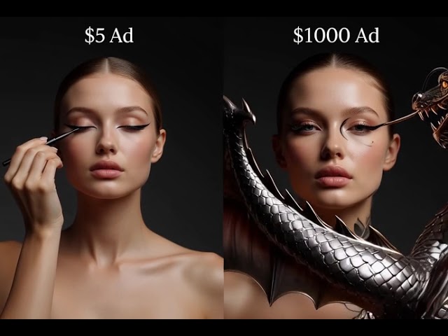 5$ VS 1000$ Commercial #AIADS  #advertising #skincare #shorts @MaybellineNYME @MrBeast